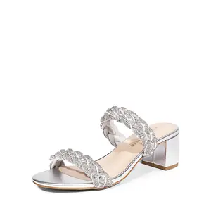 Dream Pairs Women's Two Braided Straps Heel Sandals