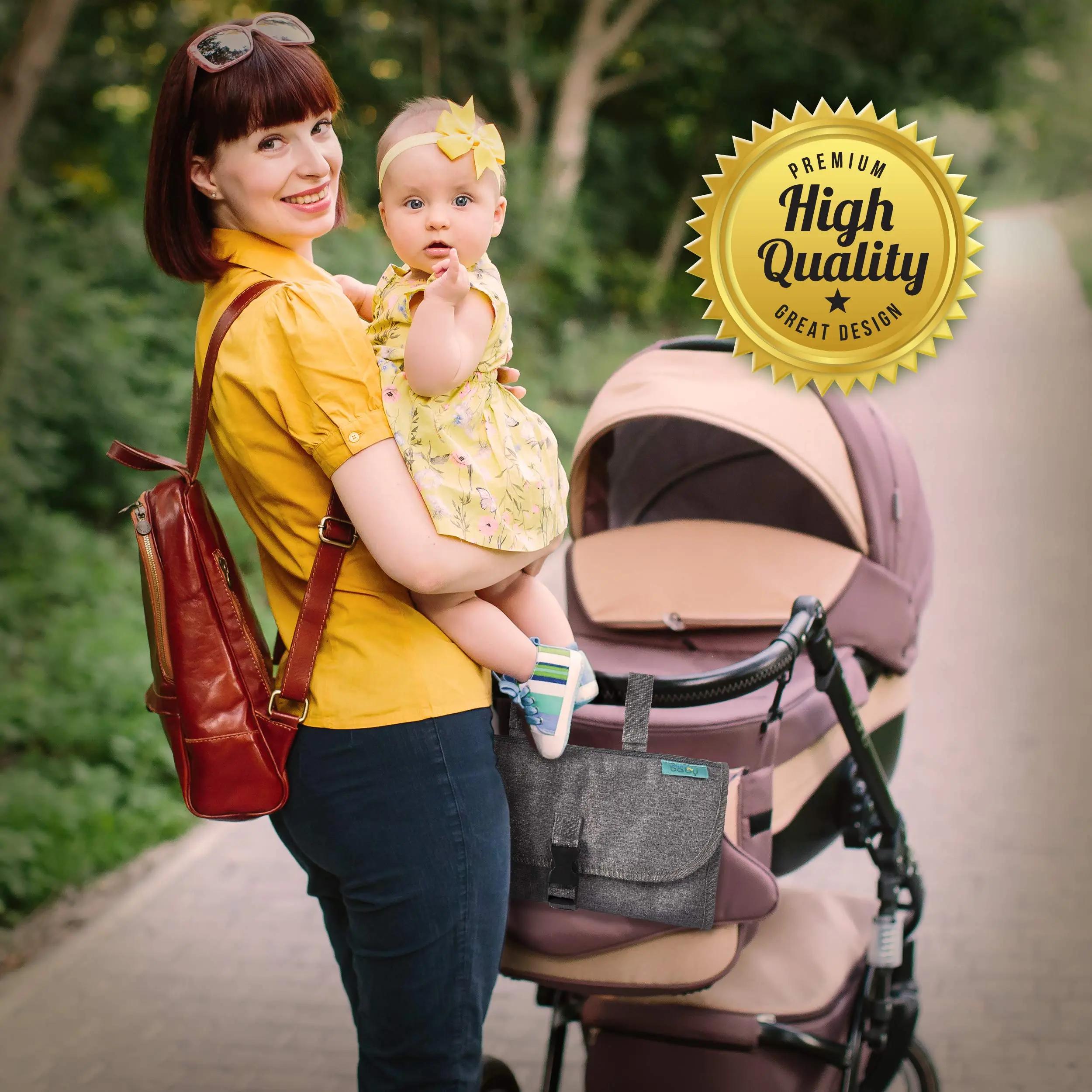 Clutch-Style Diaper Changing Pad, Compact All-in-1 Travel Station for Baby, Grey Mat with Wipes Pocket, Newborn Shower Gift, Newborn Baby Stuff, Outings, Gift For Newborn Girl & Boy