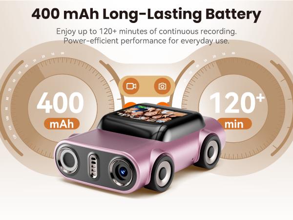 Mini camera with car design - vlog camera, equipped with fill light and wireless microphone, 32GB large memory, 4K high-definition video recording and photography, short video creation tool, portable anti shake outdoor travel home and children's gift