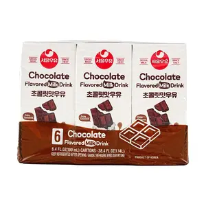 Seoul Milk Chocolate Milk Drink, 190ml x 6 Boxes - Korean Sweet Treat