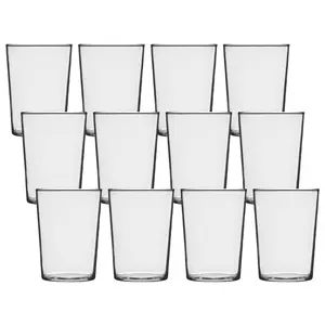 Arabella Drinking Glass, 16 oz Clear Tumbler, Set of 12