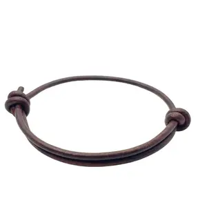 Handmade Adjustable 3 mm Men's Leather Bracelet - Men's Minimalism Leather Wrap Wristband for Men, Premium Leather, Ideal Gift for Boyfriend