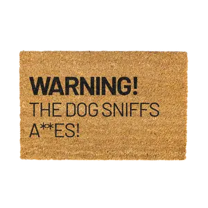 Warning the dog sniffs a** doormat, Funny dog doormat, Dog doormat, Welcome dog doormat, Warning doormat