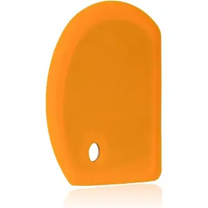 Flexible Curved Edge  Bowl Scraper(5.98"x4.3"),  Grade Dough Scraper for Baking Sourdough Bread, Cake, Bench Scrapers, Multipurpose Kitchen Dish Scrapers, Easy to Clean (1, Orange)