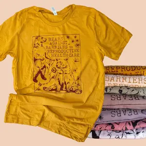 Pro Choice Shirt Abortion Rights Bears Against Barriers to Reproductive Health Care Feminist Shirt Screen Print Tee Planned Parenthood 2