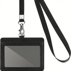 Identification Badge Holder & Lanyard Set, 1 Count Identification Credit Card Badge Holder with Lanyard, Office Stationery & Supplies for Dormitory Bank Workplace Hospital