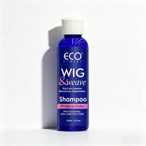 ECO Finest Wig & Weave Cleanser Shampoo, 120ml Sulfate-Free Salon Haircare, Gentle Daily Color-Protect Moisturizing with Coconut Oil for Human Hair & Synthetic Wigs/Extensions/Braids