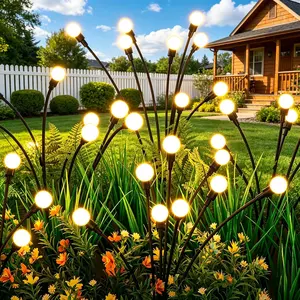 Solar Lights Outdoor 4 Pack 32LEDs, Swaying Firefly Garden Lights, Big Bulb Decorative Solar Lights, Waterproof Outdoor Decor for Patio Yard Pathway, Unique Gifts for Women Mom Grandma