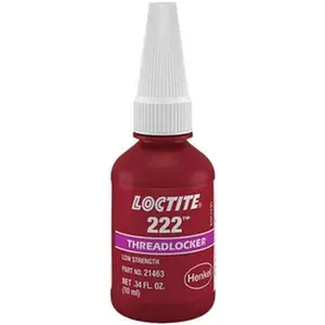 Loctite 10 mL Bottle, Purple, Low Strength Liquid Threadlocker Series 222, 24 hr Full Cure Time, Hand Tool Removal 231125
