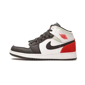 Air Jordan 1 Mid SE GS "Red / Grey / Black Toe" BQ6931 100