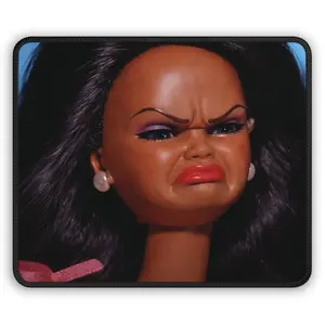 Angry Funny Doll Face Mouse Pad