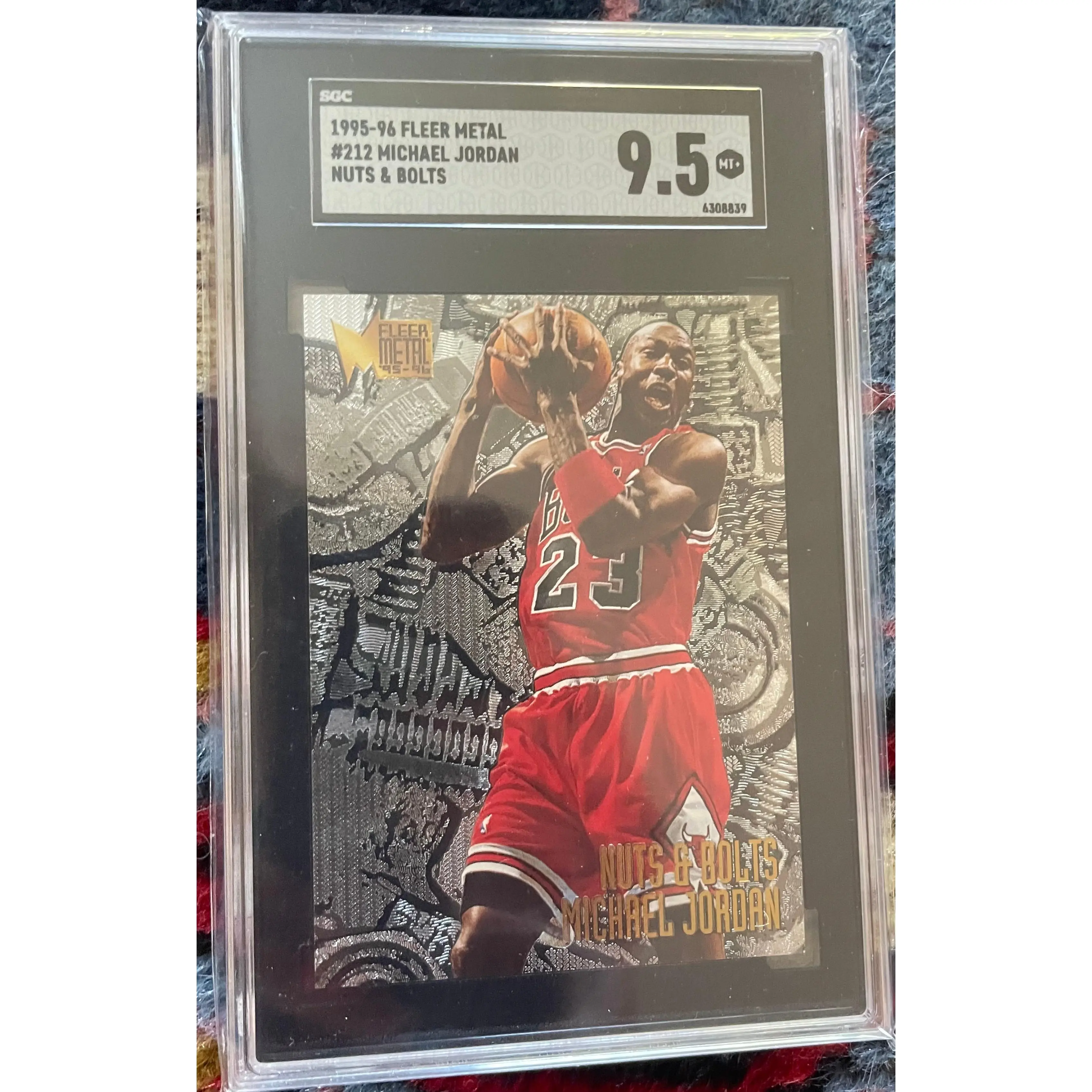 Michael Jordan 1995-96 Fleer Metal #212 Nuts & Bolts SGC 9.5 Bulls