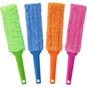 4 Pack 16-Inch Length Microfiber Dusters,  and Washable, Soft Fibers with  Dust Adsorption Ability,Very Suitable for Home Cleaning, Office Cleaning, and  Cleaning