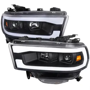 2019-2024 Dodge RAM 2500/3500/4500/5500 LED Tube Projector Headlights (Matte Black Housing/Clear Lens)