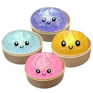 Series Glitter Dumpling Squishy Toy With Steamer, AnxietyRelief, Surprise Unboxing, Perfect GiftChoice