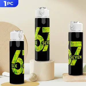 Plastic Water Bottle, Reusable | 67-Themed Printing, 25oz/750ml - Ideal for Holidays, Office & Gym, Easy to Clean, Large Capacity, Lightweight & Safe for Winter, Christmas, Thanksgiving