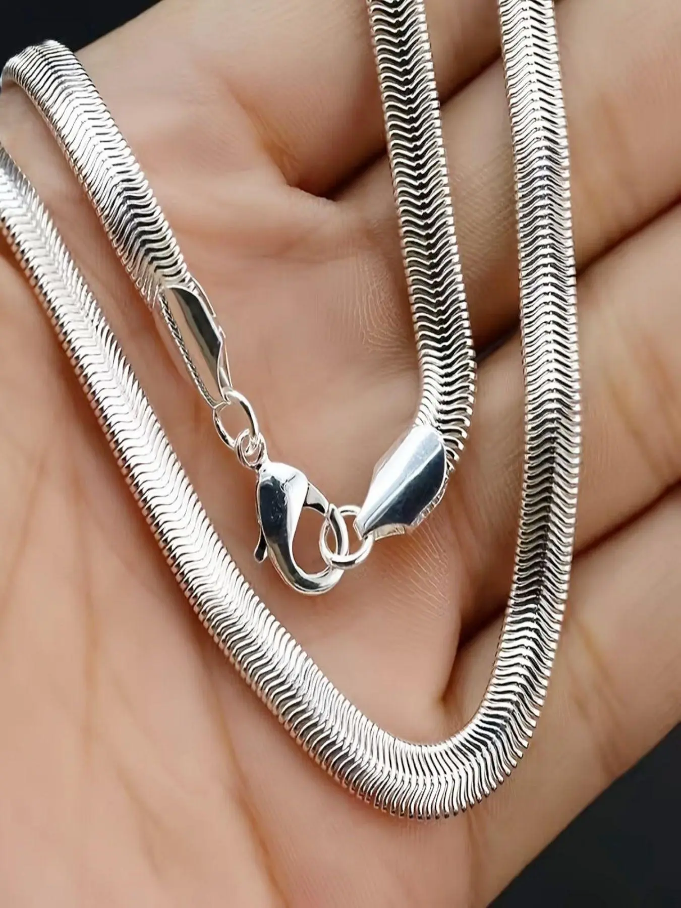 Simple Snake Bone Chain Necklace, Stainless Steel Jewelry for Party, Daily Clothing Decor, Trendy All-match & Exquisite Jewelry for Birthday Gift, Cuban Link Chain, Fashion Necklace