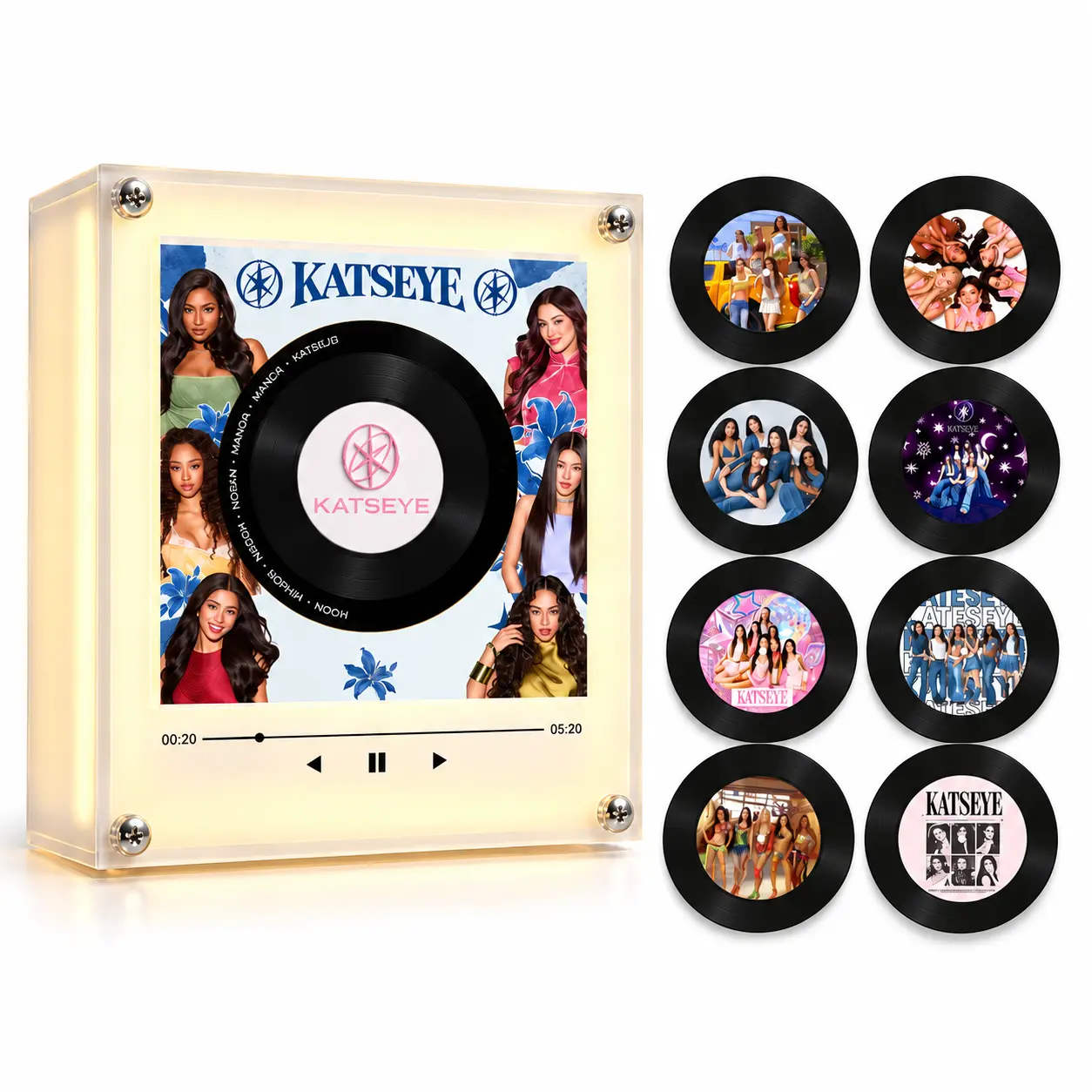 Mini Vinyl Music Player with 9 Songs Special Set Soft Ambient Lighting & Spinning Vinyl Effect 128MB Memory Card Included