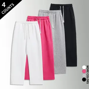 “4-Pack/4 Counts” Great Value 4-Piece Set Basic Straight Sweatpants, Soft, Plus Size, Minimalist Style Bottoms