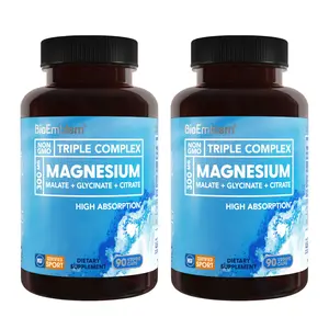 【BioEmblem】Triple Magnesium Complex, Sleep Aid for Nighttime, Support Muscles, Nerves, Energy, Relaxation & Overall Fitness Healthcare Daily Supplement Advanced Supplements