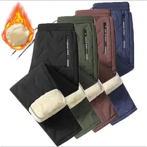 Men’s 2-piece set of 2025 wool-cotton long pants, loose and cold-resistant wool-lined thick sports pants, warm outdoor trousers for autumn and winter GARMENTARY