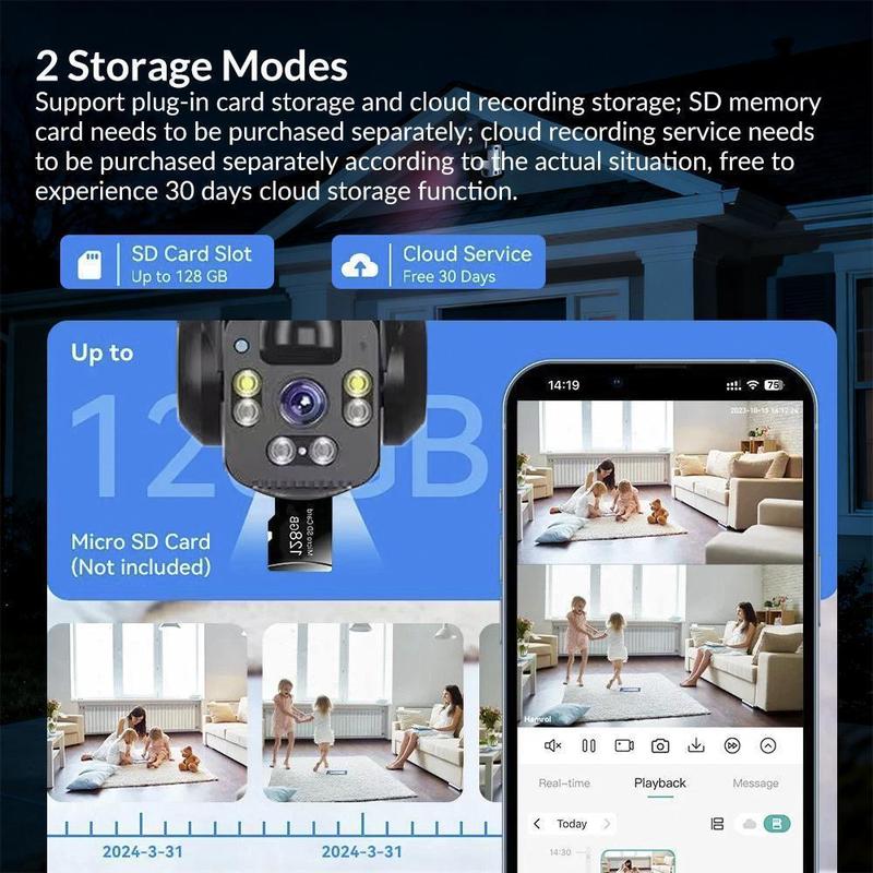 10X Zoom 3 Lens 6K 9MP Wireless WiFi Outdoor Security Camera - 360 PTZ, IP66 Waterproof, Color Night Vision, 2-Way Talk & Motion Tracking | for Valentine’s Day Gift