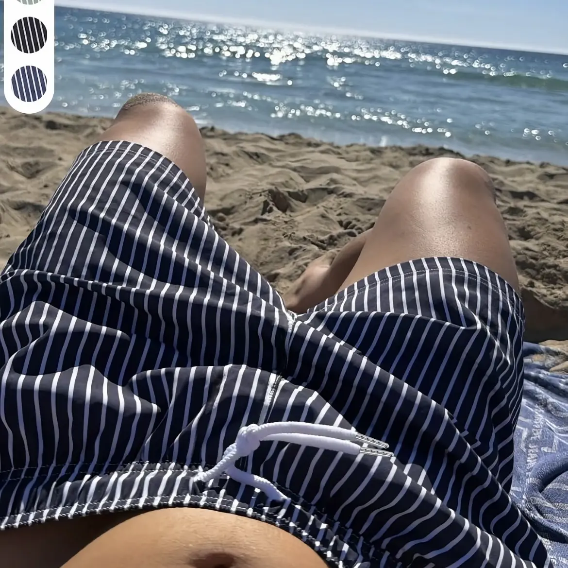 Men's Retro Striped Beach Swim Trunks, Y2K Style Summer Shorts, Swimwear Shorts, Swimsuit Shorts, Soft Breathable Fabric, Elastic Waist, Multiple Colors, Versatile for Beach/ daily/travel