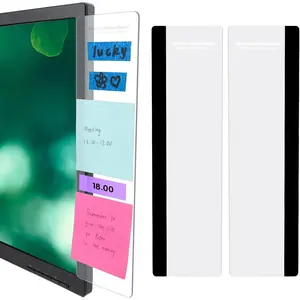 Office Desk Accessories 2 count Computer  Memo Board Message Board Transparent  Side Panel Sticky Note Board Left and Right Computer Note Board Suitable for Women Work Form Home Office