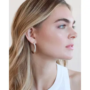 Faye Pearl Hoop Earrings