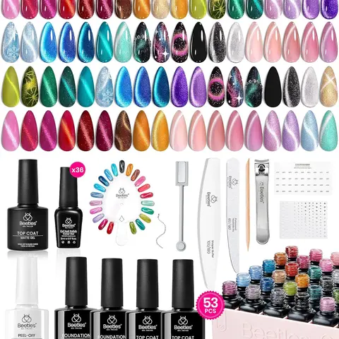 Beetles Cat Eye Gel Polish Set, DIY Nails at home gift Bunny Cutics Cosmetic Manicure Gift for women girls mothersdaygift Spring Nail Summer Nail Vacation Nail #SummerVibes
