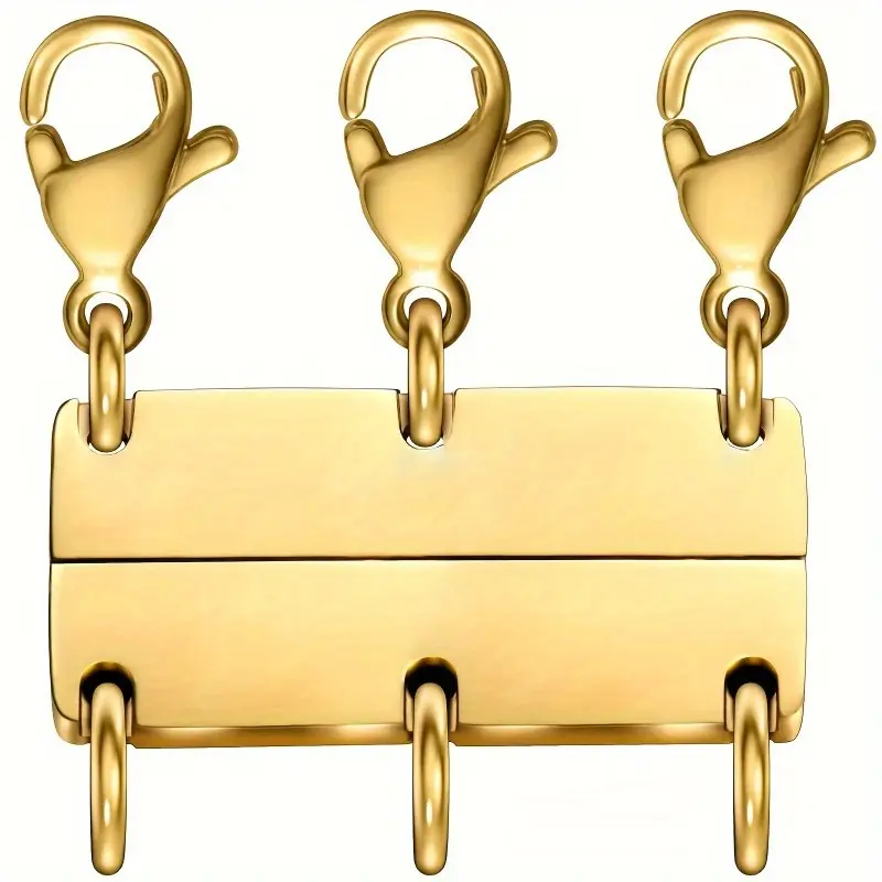1pc Golden and Silvery Layered Necklace Clasp Necklace Layering Clasp for Multi-layer Diy Jewelry Making