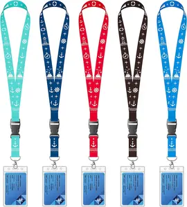 Cruise Lanyard for Ship Cards, 5 Pack Cruise Ship Lanyards with Waterproof ID Badge Holders & Detachable Buckle, Cruise Essentials 2026 for Carnival, Royal Caribbean, MSC, NCL