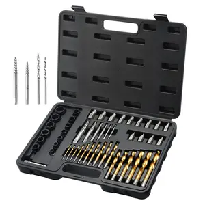 TikTokShopBlackFridayVEVOR 48-Piece Bolt Extractor Screw Extractor Set, with 13 PCS Bolt Extractor Set, 19 PCS Screw Extractors, 16 PCS Reverse HSS Drill Bits, Storage Case, for Removing Damaged Bolts, Screws, and Nuts