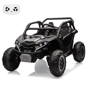 24V 2 Seater Ride On UTV for Kids with Remote Control LED Lights and Music Black