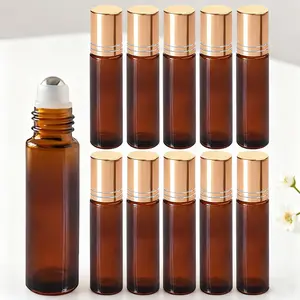 Glass Roller Bottle for Essential Oils and Perfume, 0.17/0.34 Oz Capacity, Unscented, Ideal for Travel and Samples, Protects Essentials