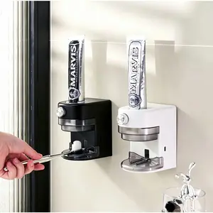 Touchless Automatic Toothpaste Dispenser, Wall Mounted No Drill Sensor Squeezer, Hygienic Mess-Free Bathroom Organizer, Hands-Free Lazy Essential for Family & Kids, No Waste Clean Bathroom Countertop Solution