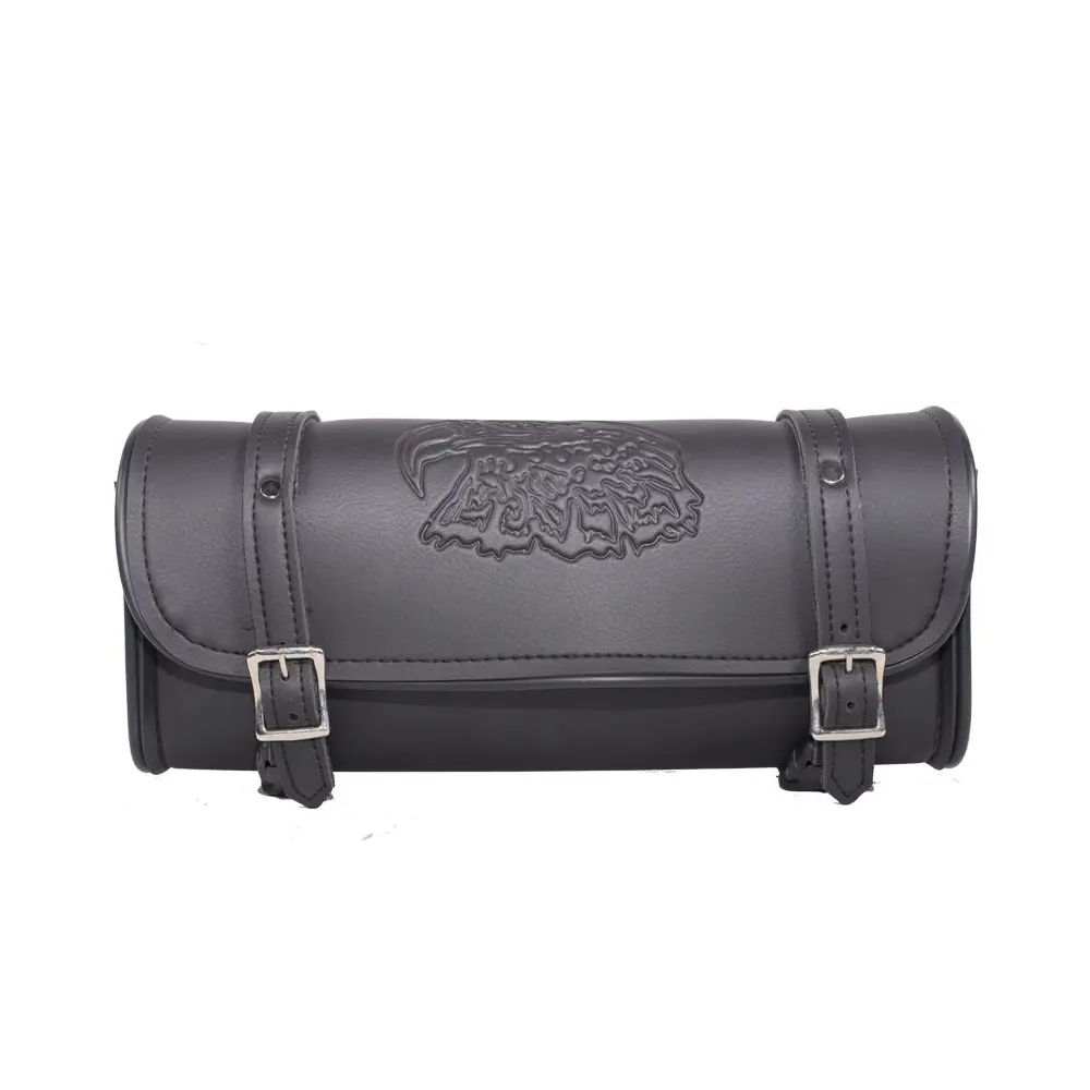 Dream Apparel Motorcycle Tool Bags with Flames/Eagle Handlebar Bag Universal Motorcycle Fork Bag Saddlebags Sissy Bar Storage Tool Bag for Motorcycle ‎Black