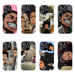 Boondocks Riley Cartoon-Theme Durable Glossy Protective Phone Case for iPhone 11-17 (Pro Series) & Samsung S23-26 - Cellphone Smartphone Handheld Devices Accessories
