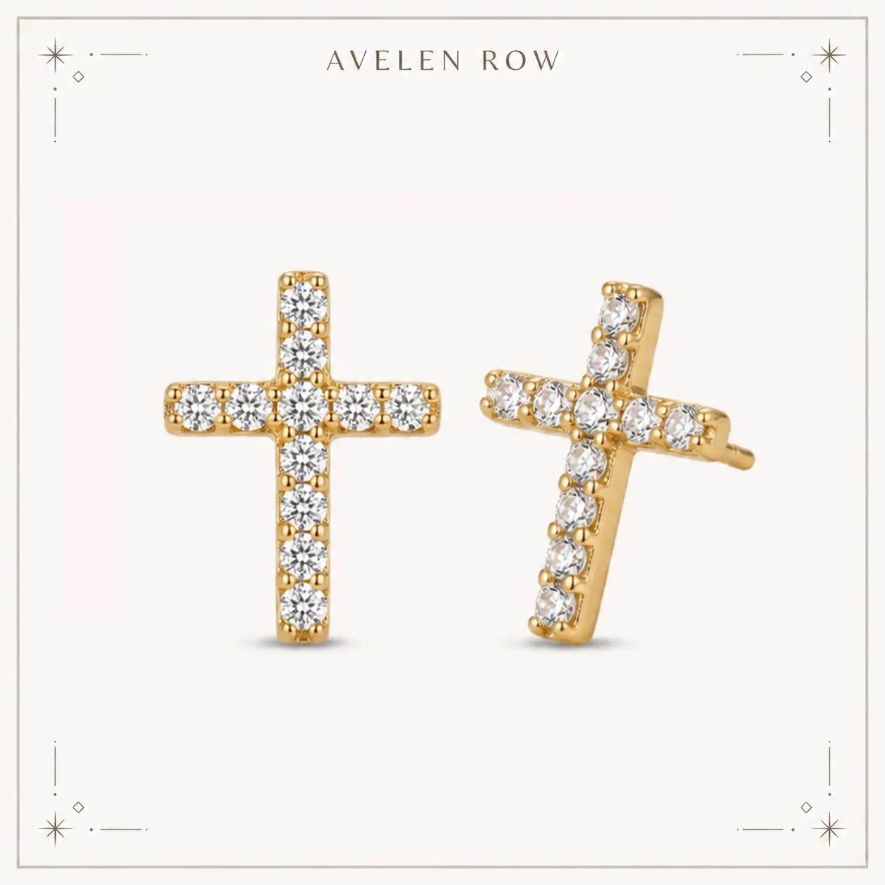 Tiny Cross Shape Earrings for Women, Dainty Flat Back Studs for Helix & Cartilage - Religious Simple Faith Christian Jewelry Gift Set, Tiny Size, Everyday Wear, 0.41 In X 0.27 In, Birthday, Basic