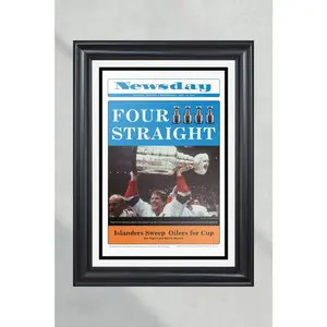 1983 New York Islanders "FOUR STRAIGHT" Stanley Cup Champions Unframed Poster - Legendary 4th Consecutive Title Newspaper Print - Hockey History Art