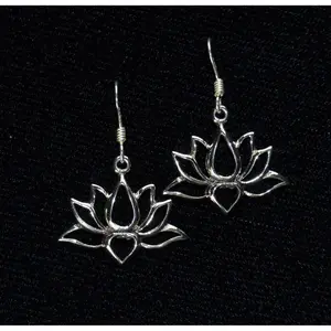Elegant Sterling Silver Lotus Blossom Dangle Earrings for a Timeless Look