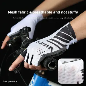 Men's Summer Cycling Gloves Half-Finger Touchscreen Breathable Outdoor Fishing Motorcycle Road Bike Sun Protection Gloves