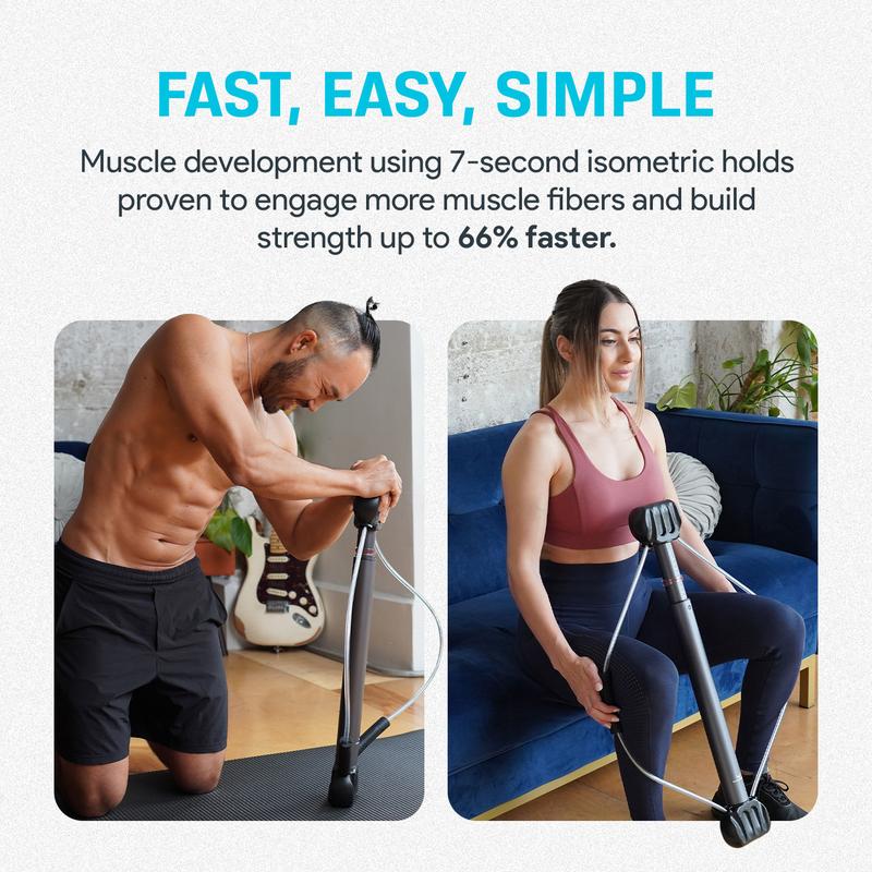 Bullworker Bow Classic 36" Isometric Exercise Equipment, Portable Strength Training Home Gym for Back, Shoulder, Chest, Biceps, Abs, Arms
