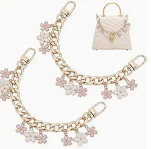 Cherry Blossom Handbag Chain Set - 2 pc Set for Small Purses, Keychains, BookBags & Pendant Bag Charms, Cute Cute Bag Charm