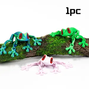 Jointed Magnetic Frog Refrigerator Decoration, 3D Printed Moveable Design, Suitable for Fridge and Metal Surfaces, Unique Home Accessory, Magnetic Item