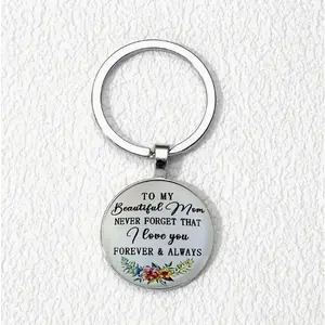 Time circular pattern keychain for Thanksgiving, Mother's Day, Father's Day and birthday -HN331-2