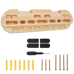 Climbing Hangboard Rock Climbing Training Wooden Fingerboard Trainer with Screws Thumb Tape for Enhanced Grip and Finger Strength