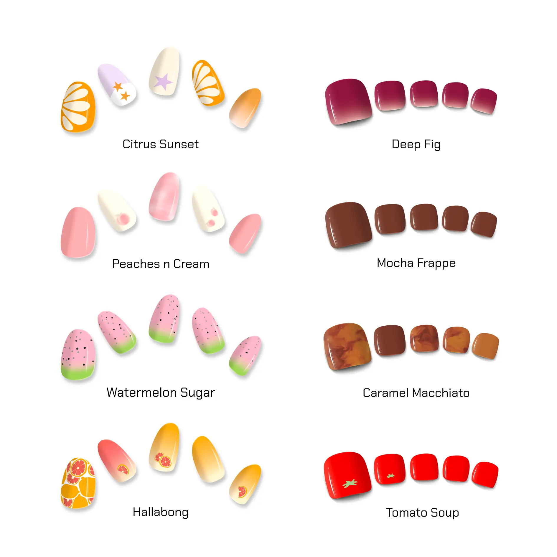 Kijibae You're So Sweet Collection Semi Cured Gel Nail Strips Long Lasting Nail Sticker