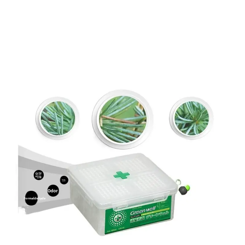 Green Space Compact 12 x 12 cm Plant-Based Car Purifier - Formaldehyde Eliminator, Odor Removal Tool, Subtle Lasting Fragrance, Discreet-Fit Eco-Friendly Botanical Car Interior Accessory for Families, Continuous Odor Absorption, Fresh