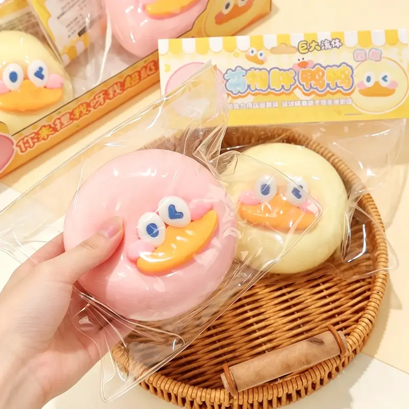 Kawaii Round Fat Duck Slow Rise Squishy - Jumbo Fluid-Filled Soft, Oddly Satisfying Playful Stress Relief Sensory Toy for Kids, Unisex Novelty Item